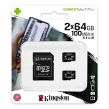 64GB x2 Canvas Select Plus, microSDXC -muistikortti, UHS-I V10 U1 A1, 100 MB/s, SD-adapterilla