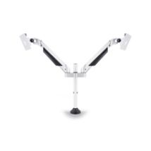 15-32" x2 VESA Gas Lift Arm Dual, -pöytäteline kahdelle näytölle kaasujousella, valkoinen