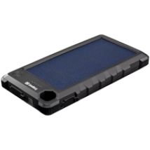 10 000 mAh Outdoor Solar Powerbank, USB-C, USB-A, musta