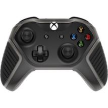 Xbox One Antimicrobial Easy Grip Controller Shell, peliohjaimen suojakuori, musta/hopea