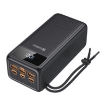 50 000mAh varavirtalähde, USB-C PD 100W + 30W + 3x USB-A, musta