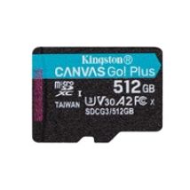 512GB Canvas Go! Plus, microSDXC -muistikortti, UHS-I V30 U3 A2, 170/90 MB/s, SD-adapterilla