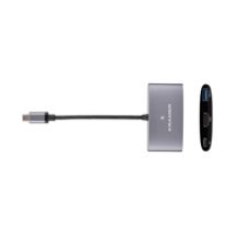 KDock-1, USB-C 3-in-1 -telakka, harmaa/musta