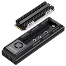 USB3.2 Gen2x2 -telakointiasema M.2 NVMe / NGFF SSD-levylle, musta