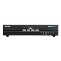 KVMP-kytkin, 4-porttinen USB DVI Dual Display Secure KVM, musta