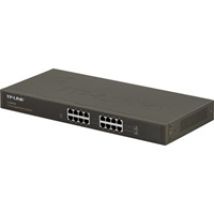 verkkokytkin, 16 porttia 10/100/1000Mbps, RJ45, metallia, 19"