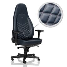 ICON Gaming Chair - Real Leather, nahkaverhoiltu pelituoli, keskiyön sininen/grafiitti