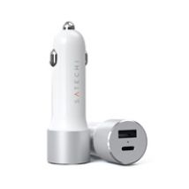 72W USB-C PD + USB-A -autolaturi, hopea (Poistotuote! Norm. 40,90€)