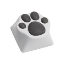 Aluminium Keycap - Kitty Paw -näppäinhattu, valkoinen/harmaa