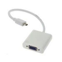 HDMI Micro - VGA adapteri, uros - naaras, valkoinen