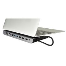 KDock-4, USB-C 11-in-1 -telakka, harmaa/musta