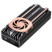 USB 4.0 -kotelointi M.2 2280 PCIe Gen4x4 NVMe SSD-levylle, musta/kupari