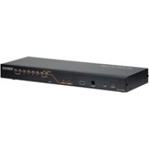 KH2508A, 2-Console 8-porttinen Cat 5 KVM-kytkin, jossa Daisy-Chain Port, musta