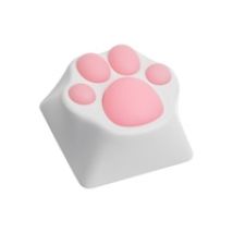 Aluminium Keycap - Kitty Paw -näppäinhattu, valkoinen/pinkki