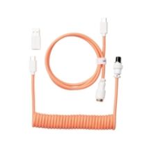 Coiled Aviator Cable - Pink Orange, näppäimistön kierrekaapeli
