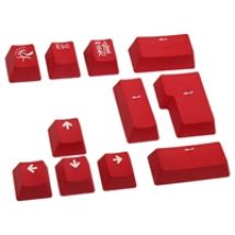 PBT Double-Shot Keycap Set -näppäinhattusarja, 11 osaa, punainen