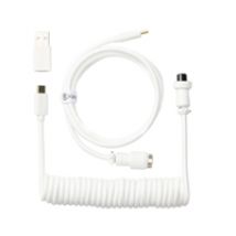 Coiled Aviator Cable - White, näppäimistön kierrekaapeli