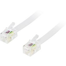 Modulaarikaapeli RJ-9/RJ-10/RJ-22 4P4C, 10m, valkoinen