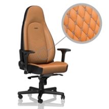 ICON Gaming Chair - Real Leather, nahkaverhoiltu pelituoli, konjakki/musta