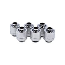 13/10mm Eiszapfen ruuviliitin, suora, G1/4, 6-pack, hopea