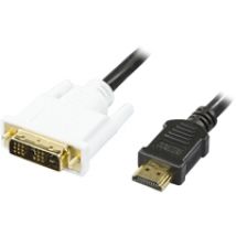 HDMI -> DVI-D -adapterikaapeli, Single-Link, 3m, musta