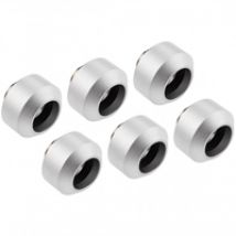 Hardline Compression Fitting - 14mm, suora putkiliitinsarja, 6 kpl, Satin Silver