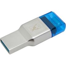 MobileLite Duo 3C, microSD -kortinlukija, 3.2 Gen1 USB-A/C, hopea/sininen