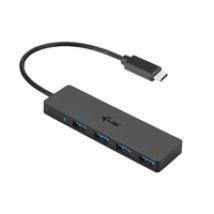 USB-C Slim Passive HUB 4 Port, 4-porttinen USB-hubi, musta