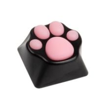 Aluminium Keycap - Kitty Paw -näppäinhattu, musta/pinkki