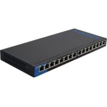 16-porttinen gigabitkytkin, pöytämalli, metallinen, musta