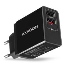 24W verkkovirtalaturi, 2x USB-A, QC3, musta