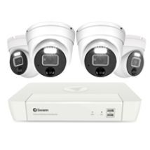 4K Master Series, 8-kanavainen verkkovideotallennin 1TB ja 4x dome-valvontakameraa, valkoinen