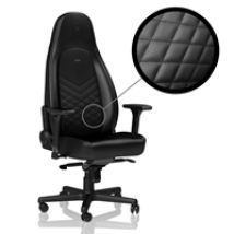 ICON Gaming Chair, keinonahkaverhoiltu pelituoli, musta