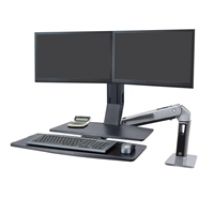 =24" x2 WorkFit-A Dual Monitor with Worksurface, -pöytäteline kahdelle näytölle ja näppäimistölle