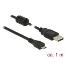 2.0 USB-A - Micro-USB -kaapeli, 1m, musta