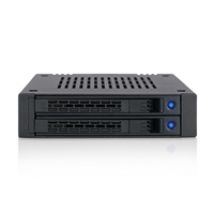 ExpressCage 2x 2.5" SAS/SATA HDD/SSD -levykehikko 3.5" laitepaikkaan, musta