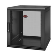 NetShelter WX 12U Single Hinged, seinäkiinnitettävä 19" kaappi, musta