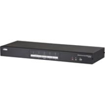 KVM-kytkin, 1 - 4, DVI/USB, 2-porttinen USB-hubi, hopea/musta