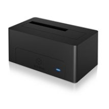 Telakointiasema 1x 2.5"/3.5" SATA-kiintolevylle, 3.2 Gen2 USB-C, musta