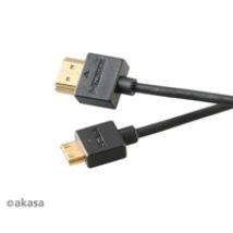 1.4 HDMI - Mini-HDMI -näyttökaapeli, ohut, 2m, musta