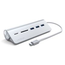 3.0 USB-C -hubi kortinlukijalla, hopea