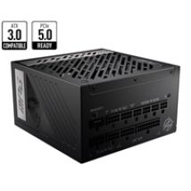 850W MPG A850G PCIE5, ATX-virtalähde, PCIe 5.0, 80 Plus Gold, musta/hopea