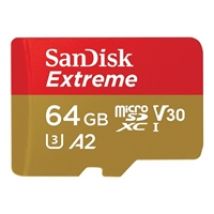 64GB Extreme, microSDXC -muistikortti, UHS-I V30 U3 A2, 170/80 MB/s