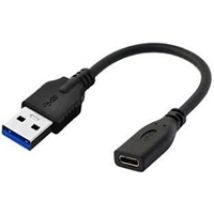 3.0 USB-A -> USB-C naaras -adapteri, 0,2m, musta