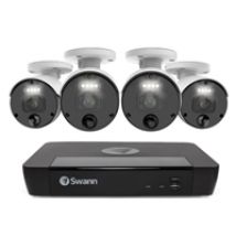 4K Master Series, 8-kanavainen verkkovideotallennin 1TB ja 4x bullet-valvontakameraa, musta