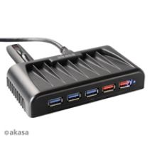 Connect 7 EX, 7-porttinen 3.2 Gen1 USB-A -hubi, lisävirralla, musta