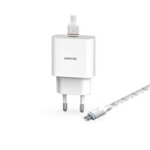 20W USB-C -verkkovirtalaturi ja 2m USB-C-Lightning-kaapeli, valkoinen