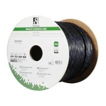 S/FTP Cat6a suojattu asennuskaapeli ulkokäyttöön, LSZH, 100m kela, musta