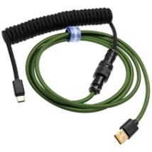 Premicord Pine Green -kierrekaapeli, USB Type-C -> Type-A, 1,8m, vihreä