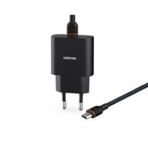 20W USB-C -verkkovirtalaturi ja 2m USB-C-kaapeli, musta